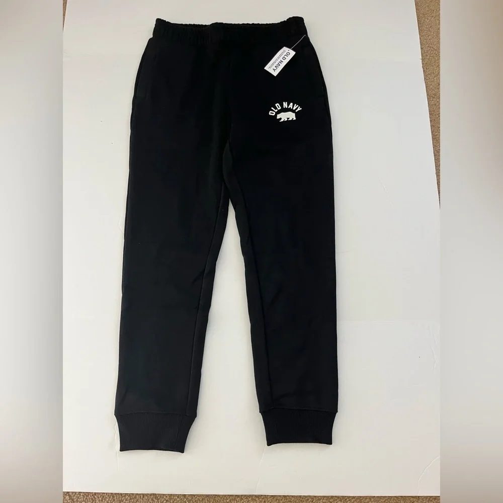 Old Navy Logo Jogger Sweatpants Girls size Medium Black New with Tags